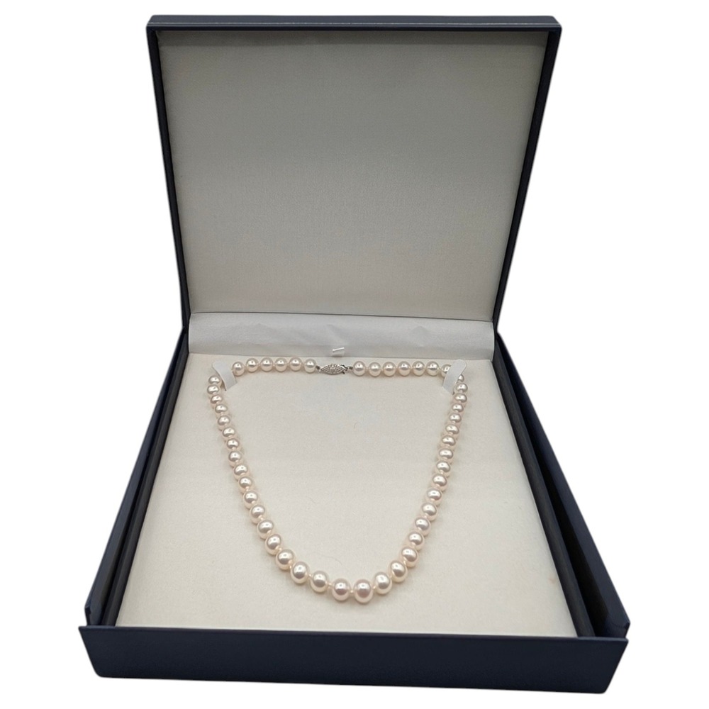 Elegant Pearl‎ Necklace 17" 8.0-8.5mm White Freshwater Cultured AAA Quality